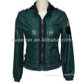 China hooded leather jackets with zip detail ,clothes for women